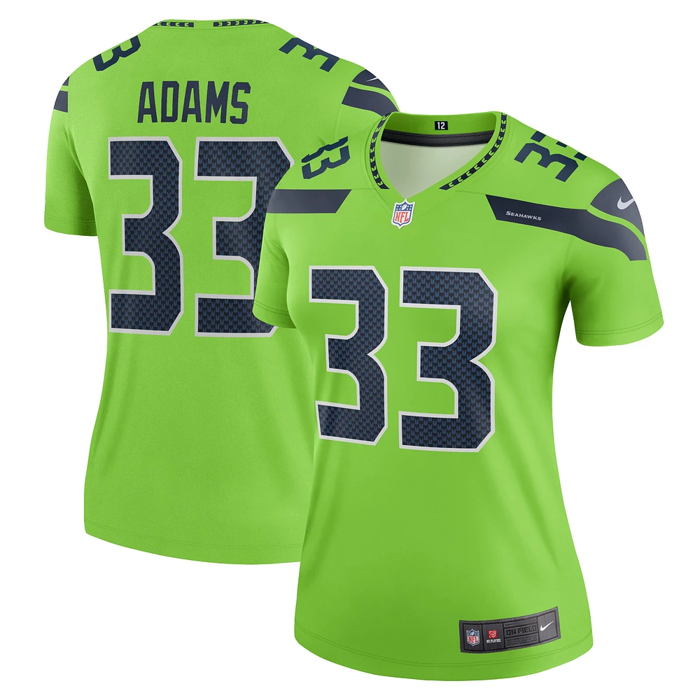 Women's Nike Jamal Adams  Neon Green Seattle Seahawks Alternate Legend Player Performance Top