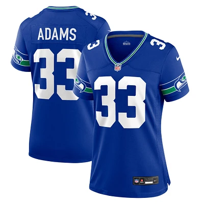 Maillot de match pour femme Nike Jamal Adams Royal Seattle Seahawks Throwback Player