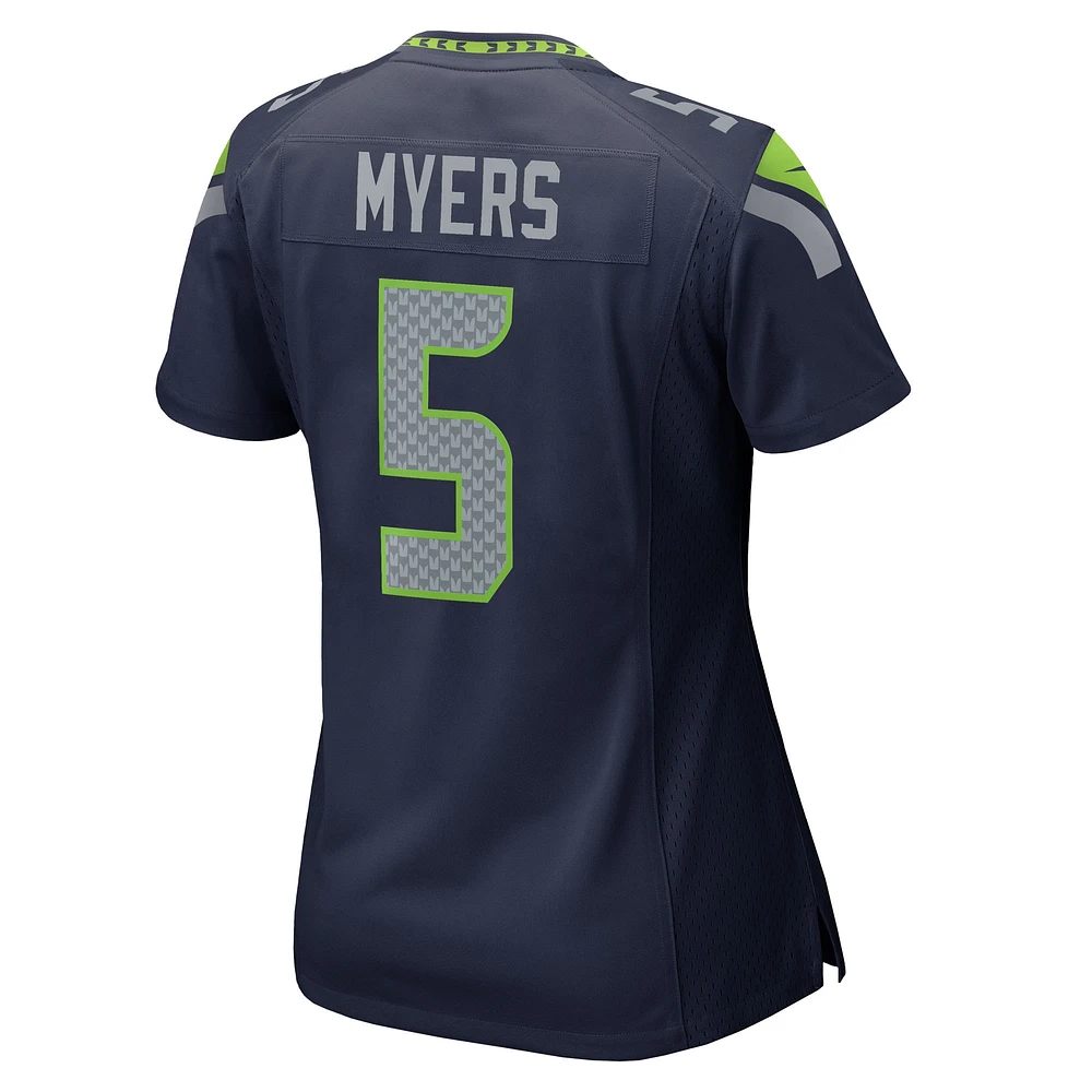 Maillot de match d'équipe Nike Jason Myers College Navy Seattle Seahawks pour femme