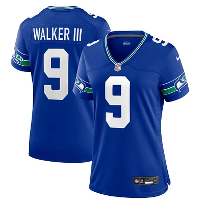 Maillot de joueur Nike Kenneth Walker III Royal Seattle Seahawks pour femme