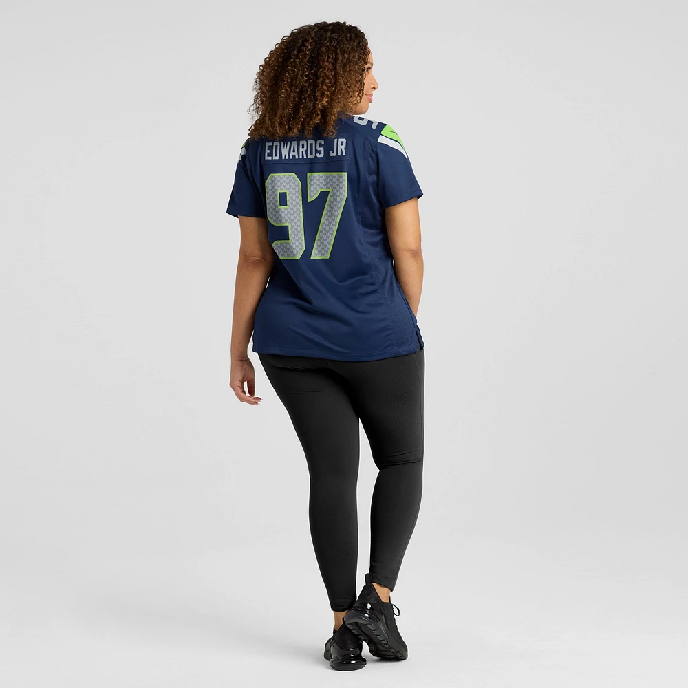 Maillot de match Nike Mario Edwards Jr. College Navy Seattle Seahawks pour femme