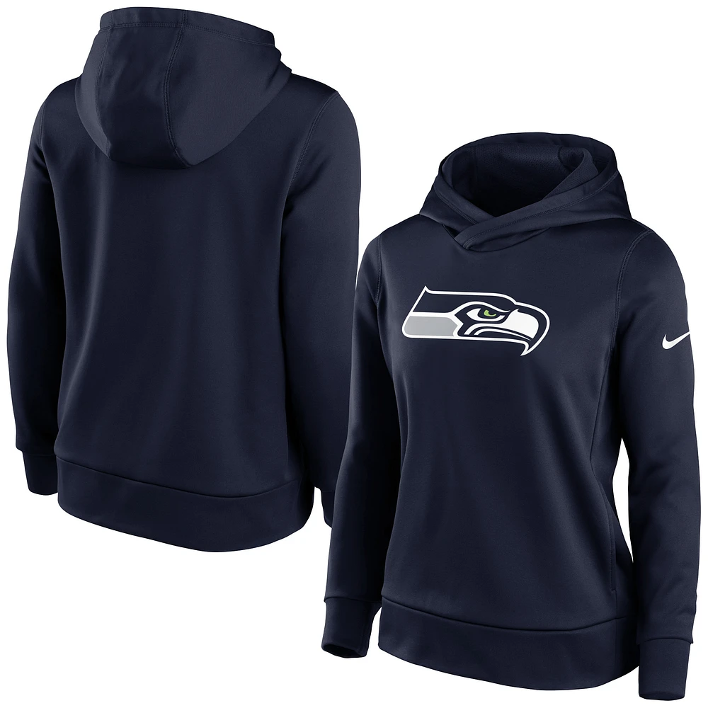 Haut à capuche léger et performant Nike pour femmes, Seattle Seahawks, bleu marine