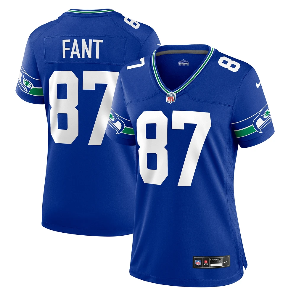 Women's Nike Noah Fant Royal Seattle Seahawks Throwback Player Game Jersey