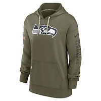 Sweat à capuche Nike Olive Seattle Seahawks Salute To Service Performance pour femme