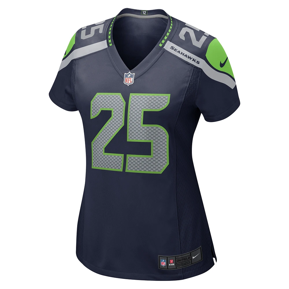 Maillot de match à la retraite des Seattle Seahawks Nike Richard Sherman College pour femme, bleu marine