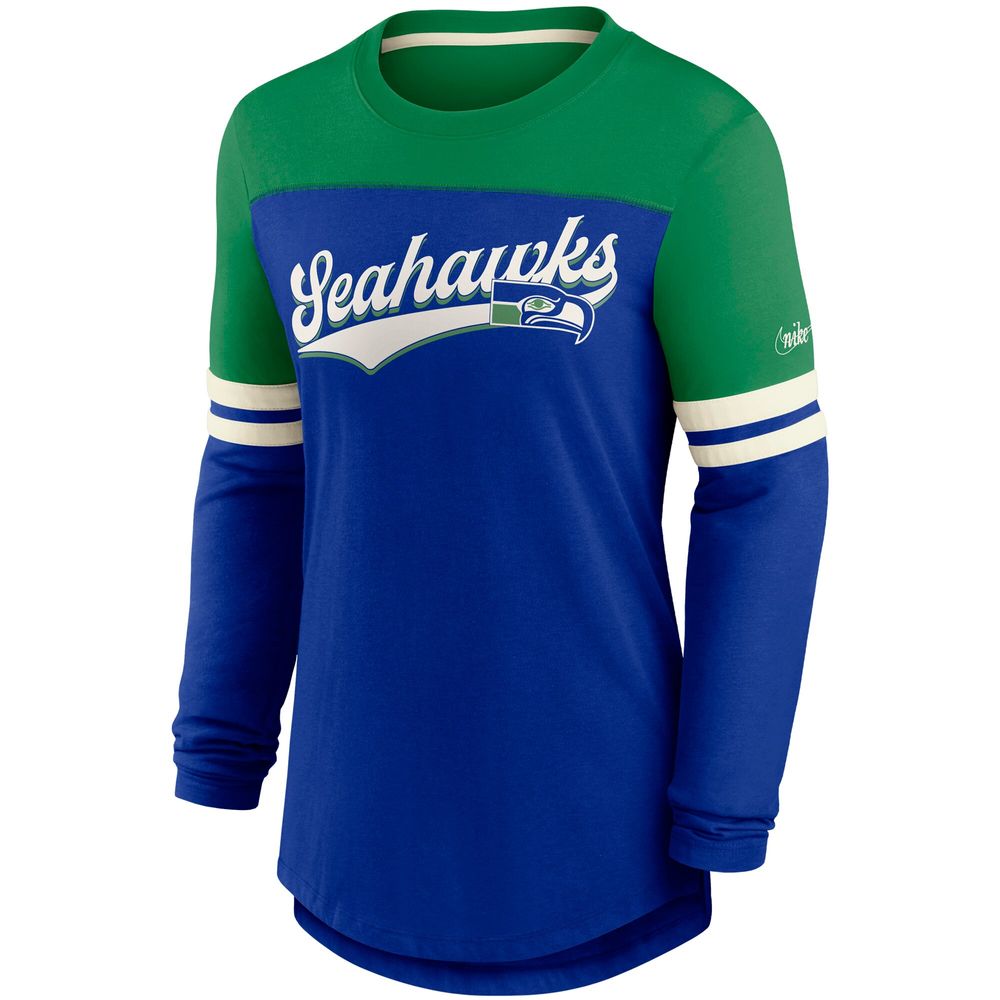 Lids Seattle Seahawks Nike Wordmark Logo Tri-Blend T-Shirt - Royal