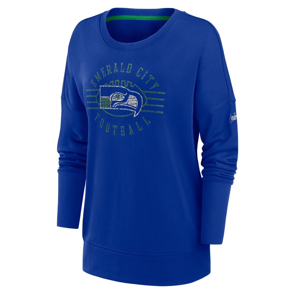 Women's Nike Royal Seattle Seahawks Rewind Playback - Long Sleeve T-Shirt