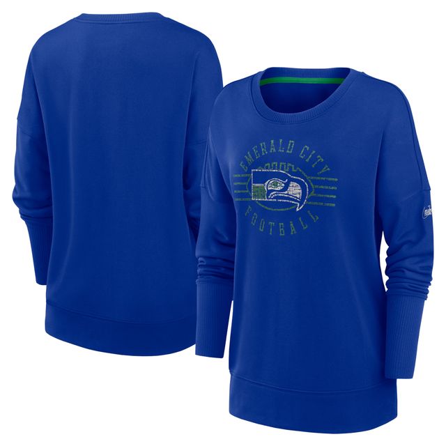 Nike Royal Seattle Seahawks Rewind Playback pour femme - T-shirt à manches longues