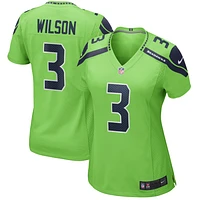 Maillot de jeu alternatif Nike Russell Wilson pour femme vert fluo Seattle Seahawks