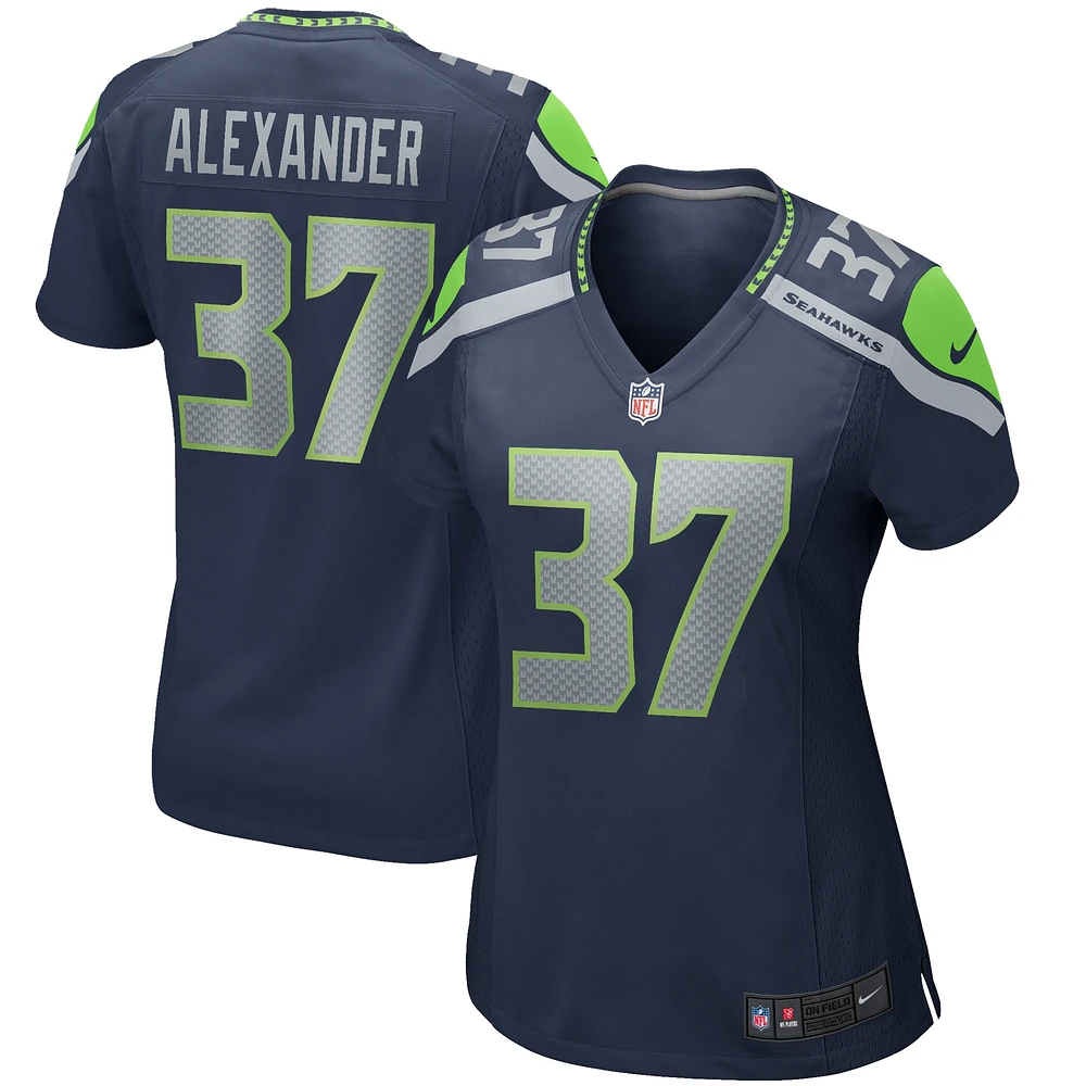 Maillot de joueur retraité Nike Shaun Alexander College Navy des Seattle Seahawks pour femme