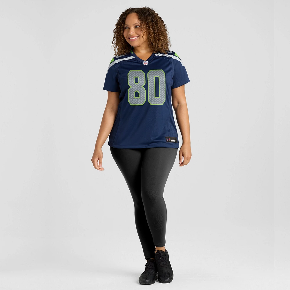 Maillot de joueur retraité Nike Steve Largent College Navy des Seattle Seahawks pour femme