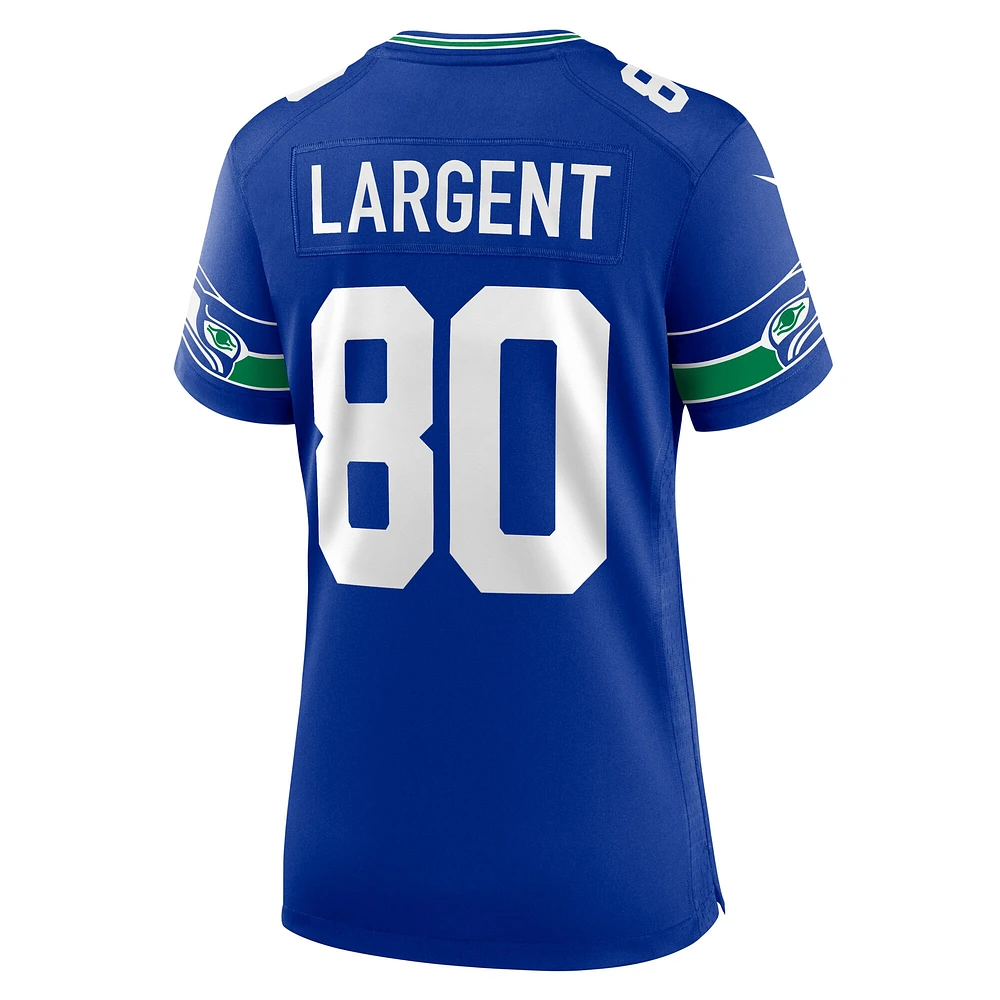 Maillot de jeu joueur à la retraite Nike Steve Largent Royal Seattle Seahawks pour femme