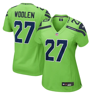 Maillot de match Nike Tariq Woolen Neon Green Seattle Seahawks pour femme