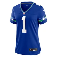 Maillot de match joueur à la retraite Nike Warren Moon Royal Seattle Seahawks Throwback pour femme