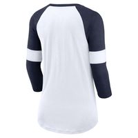 Women's Nike White/College Navy Seattle Seahawks Football Pride Slub - 3/4 Raglan Sleeve T-Shirt