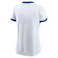 T-shirt Nike blanc Seattle Seahawks Rewind Ringer Distressed Tri-Blend pour femme
