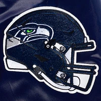 Veste à boutons-pression en satin ornée de bijoux pour femme Pro Standard College Navy Seattle Seahawks