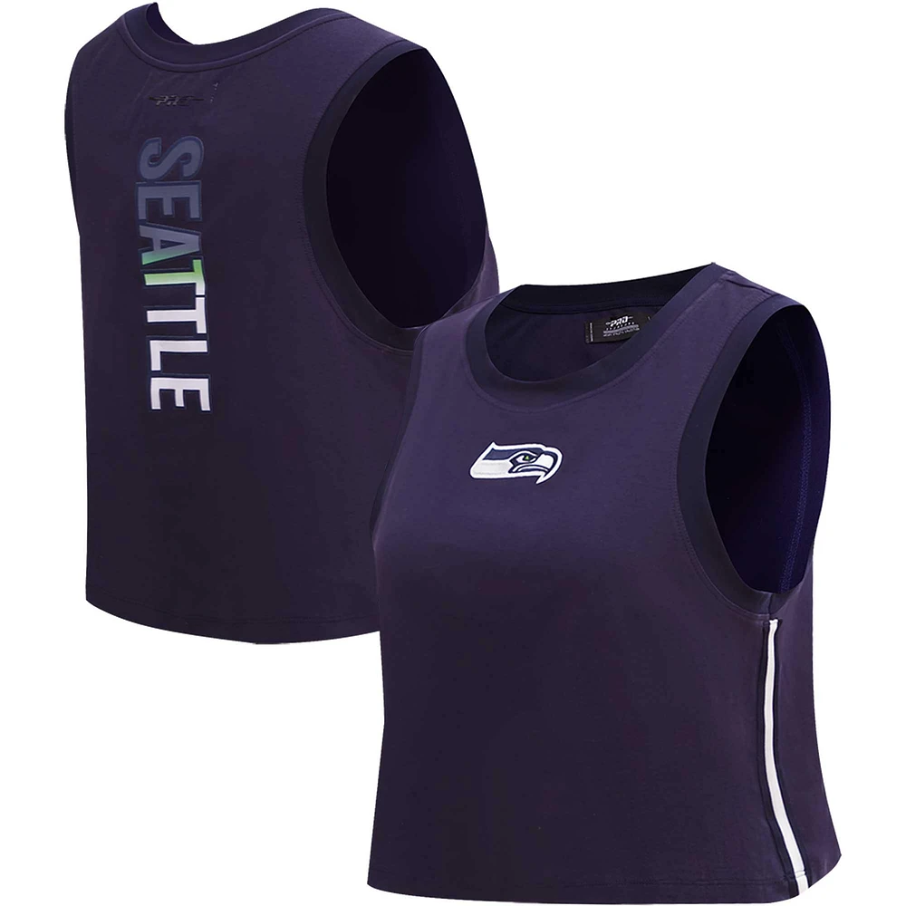 Débardeur court classique Pro Standard Navy Seattle Seahawks Ombre Wordmark pour femmes