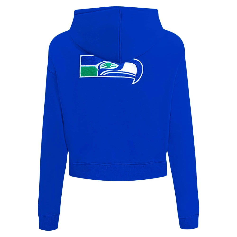 Sweat à capuche zippé avec logo fendu Pro Standard Royal Seattle Seahawks pour femme