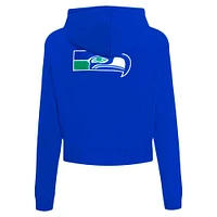 Sweat à capuche zippé avec logo fendu Pro Standard Royal Seattle Seahawks pour femme