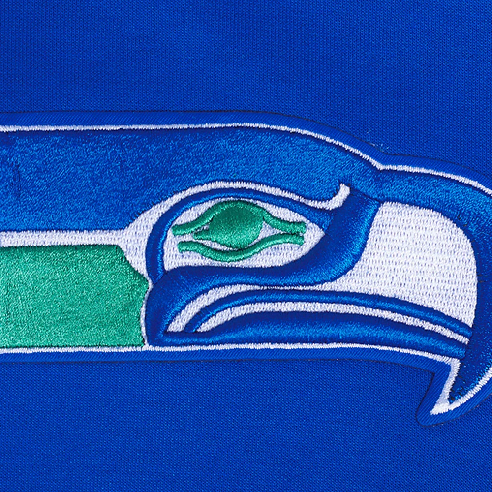 Sweat à capuche zippé avec logo fendu Pro Standard Royal Seattle Seahawks pour femme