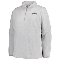 Veste en sherpa à quart de zip pour femmes Profile Seahawks Seattle, gris, taille plus