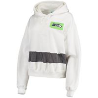 Women's Refried Apparel White Seattle Seahawks Sustainable Crop Dolman Pullover Hoodie