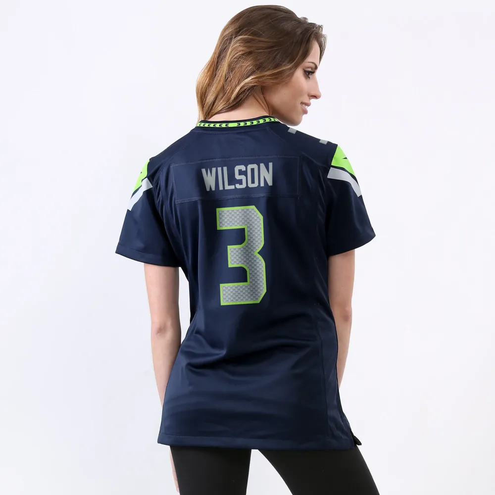 Maillot de joueur match Nike College Navy des Seattle Seahawks Russell Wilson pour femmes