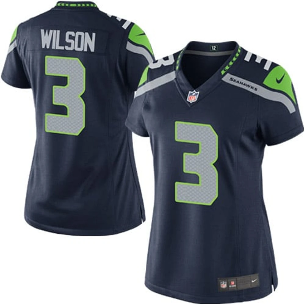 Maillot de joueur match Nike College Navy des Seattle Seahawks Russell Wilson pour femmes