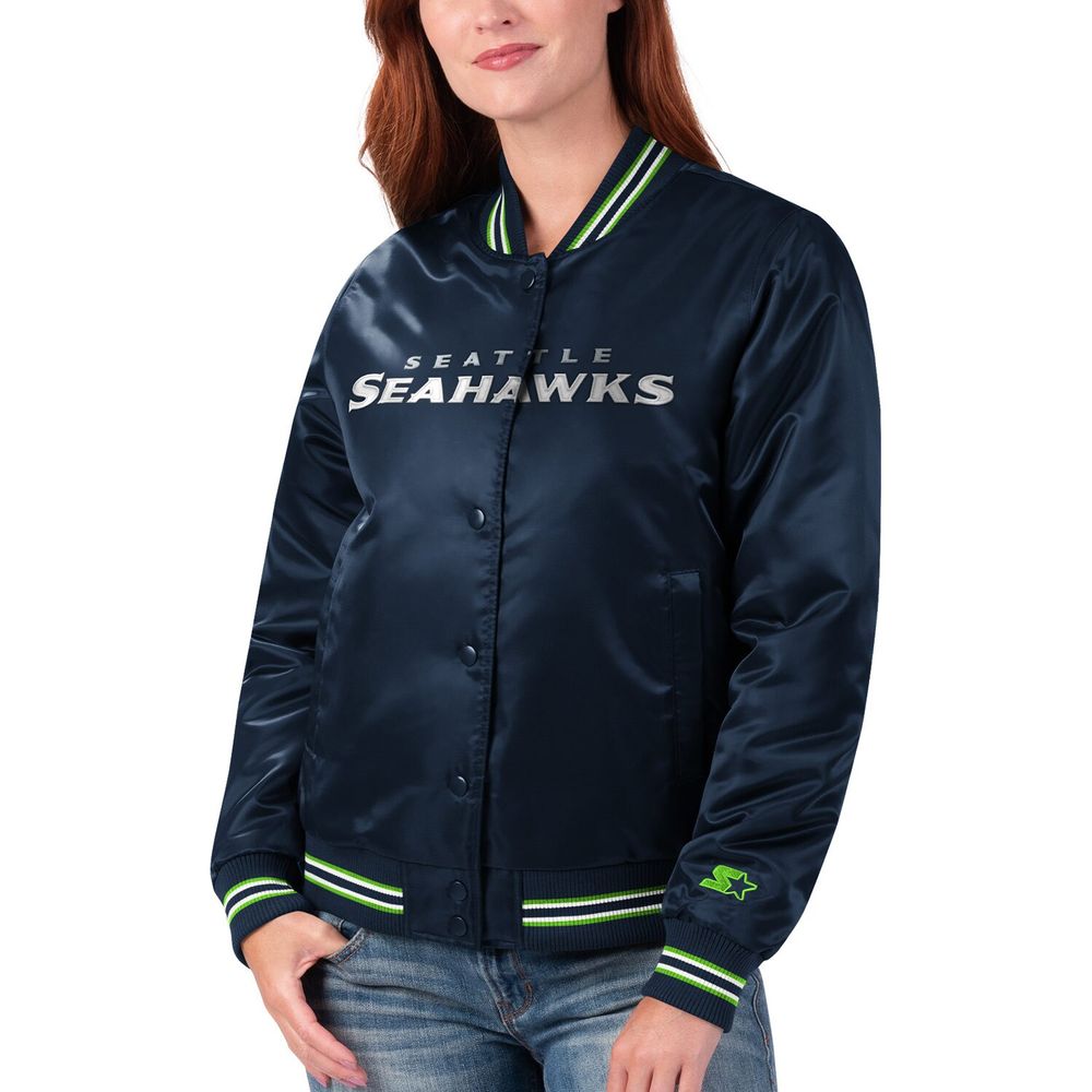 Seattle Seahawks Starter Locker Room Satin Varsity Full-Snap