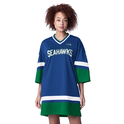 Robe de sport à manches 3/4 pour femme Starter Royal Seattle Seahawks Slap Shot