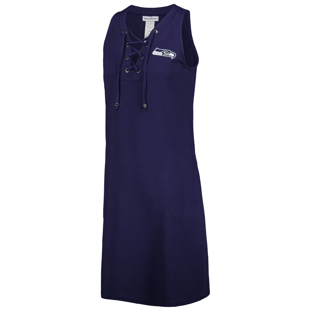 Women's Tommy Bahama College Navy Seattle Seahawks Island Cays Lace-Up Dress