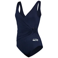 TBH SEA NAVY 16122 22 MAILLOT DE BAIN UNE PIÈCE WRAP CLARA PERLÉ FEMME LADBATSUT