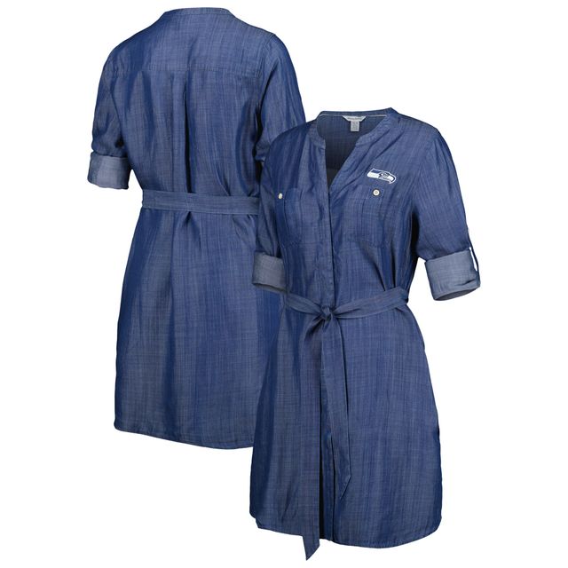 Tommy Bahama Denim Seattle Seahawks Mission Beach Indigo Robe boutonnée à manches longues pour femme