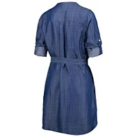 Women's Tommy Bahama Denim Seattle Seahawks Mission Beach Indigo Button-Up Long Sleeve Dress