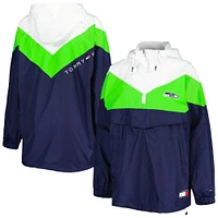 Veste coupe-vent à capuche Tommy Hilfiger Seattle Seahawks Staci pour femme, blanc/vert fluo