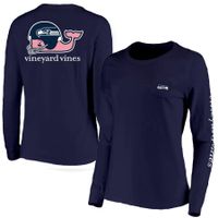 Women's Vineyard Vines College Navy Seattle Seahawks Helmet Long Sleeve T-Shirt