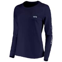 Women's Vineyard Vines College Navy Seattle Seahawks Helmet Long Sleeve T-Shirt