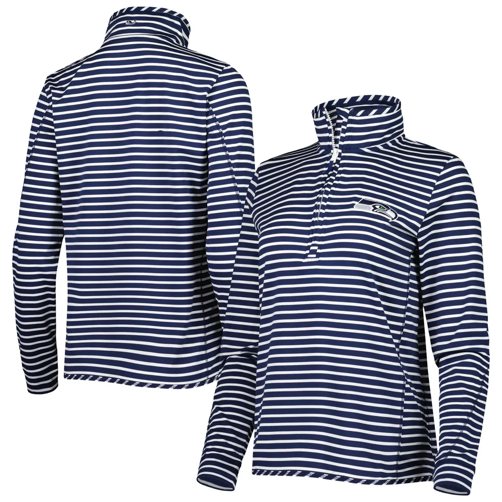 Vineyard Vines Women's Vineyard Vines Navy Seattle Seahawks Sankaty Shep  Half-Zip Pullover Top