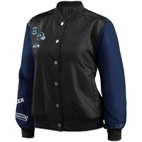 Women's WEAR by Erin Andrews Black Seattle Seahawks Bomber Full-Snap Jacket