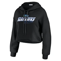 Sweat à capuche court noir Seattle Seahawks Prime pour femme WEAR by Erin Andrews