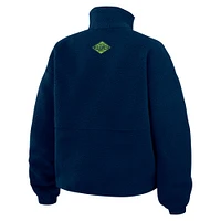 Women's WEAR by Erin Andrews College Navy Seattle Seahawks Polar Fleece Half-Zip Jacket