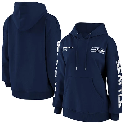 Sweat à capuche WEAR by Erin Andrews College bleu marine des Seahawks de Seattle pour femmes