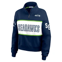 Women's WEAR by Erin Andrews College Navy Seattle Seahawks Quarter-Zip Jacket