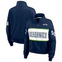 Veste zippée quart de tour WEAR by Erin Andrews College Navy pour femme des Seattle Seahawks