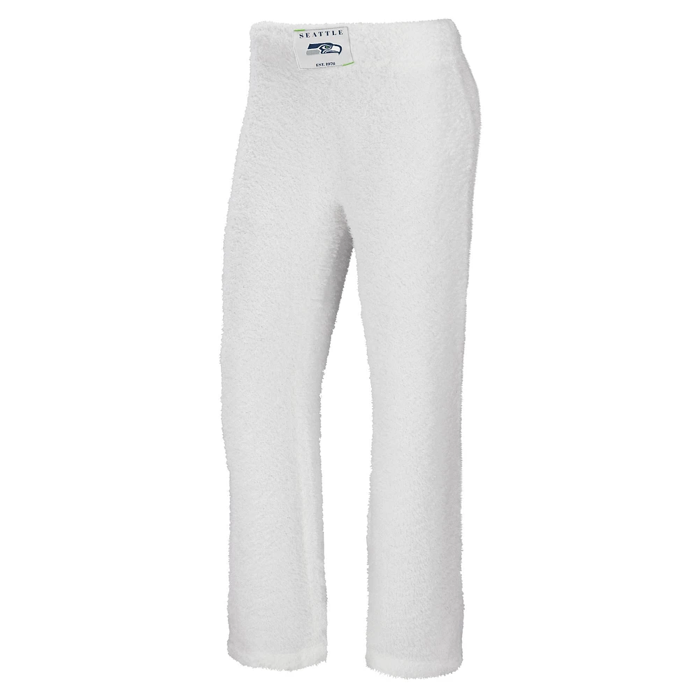Women's WEAR by Erin Andrews Cream Seattle Seahawks Cozy Scoop Neck Tank Top & Pants Sleep Set