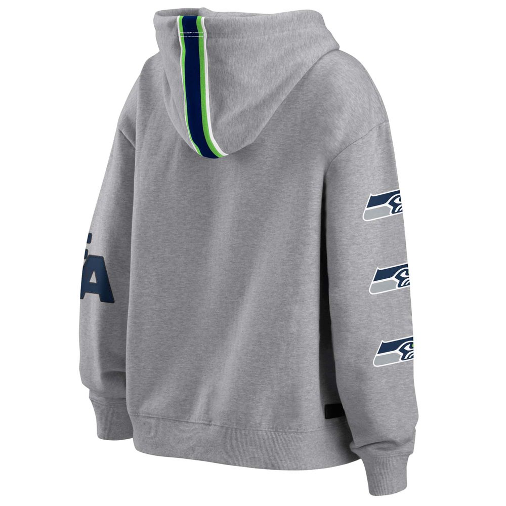 Women's WEAR by Erin Andrews Gray Seattle Seahawks Full-Zip Hoodie