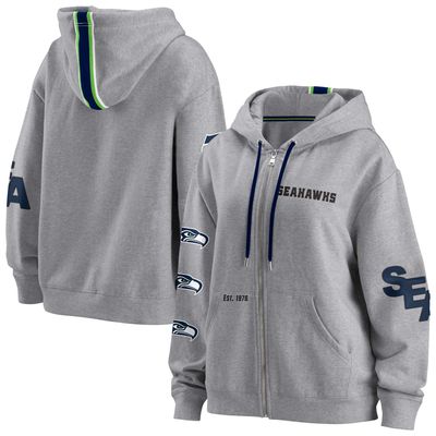 Women's WEAR by Erin Andrews Gray Seattle Seahawks Full-Zip Hoodie