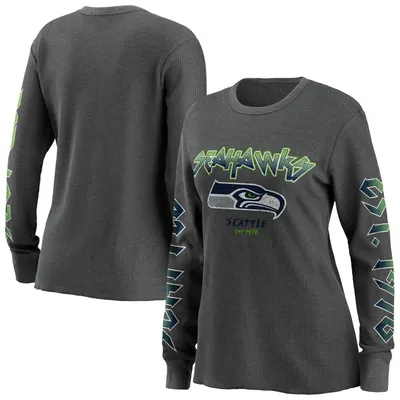 T-shirt thermique à manches longues WEAR by Erin Andrews pour femmes, gris, Seattle Seahawks