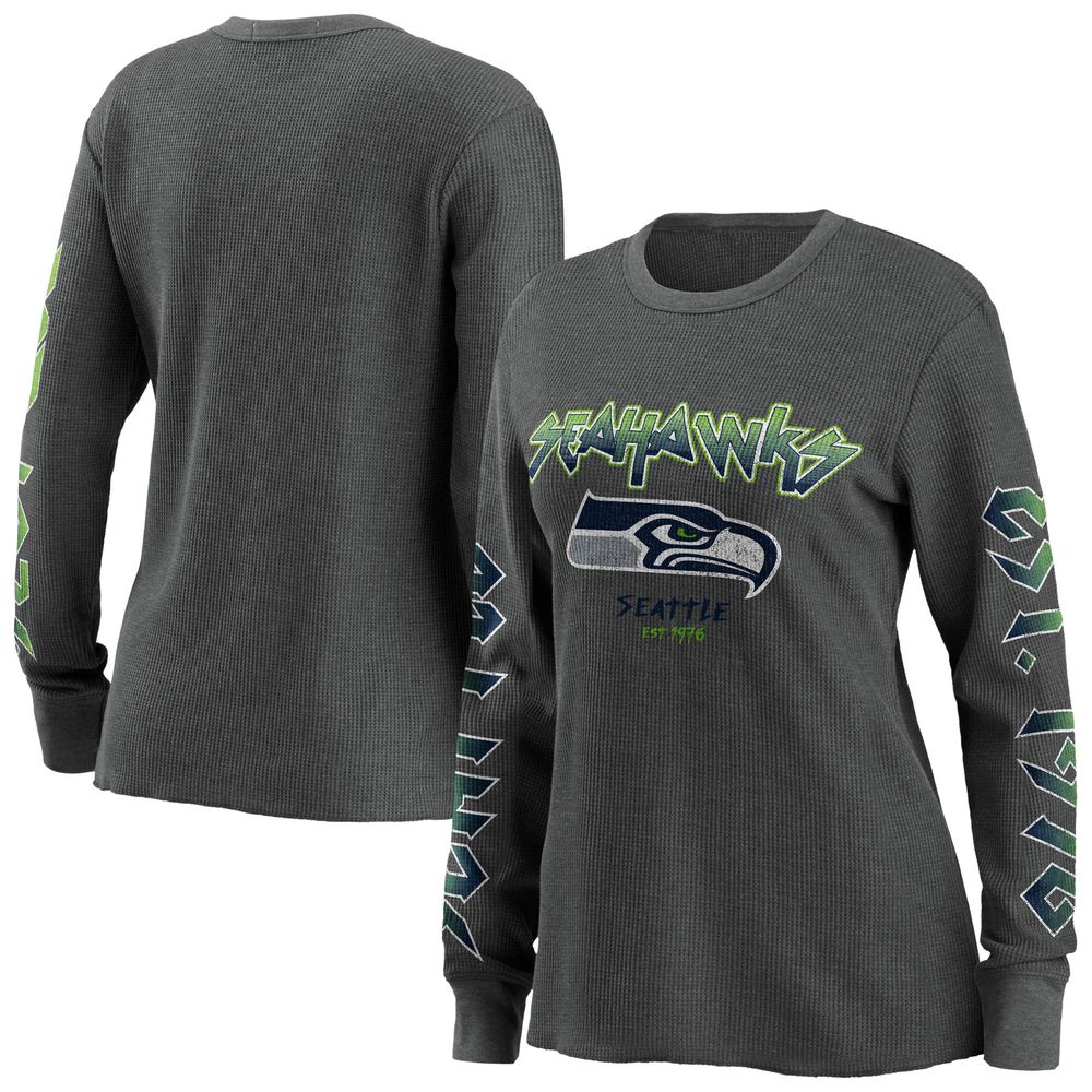 Women's WEAR by Erin Andrews Gray Seattle Seahawks - Long Sleeve Thermal Top